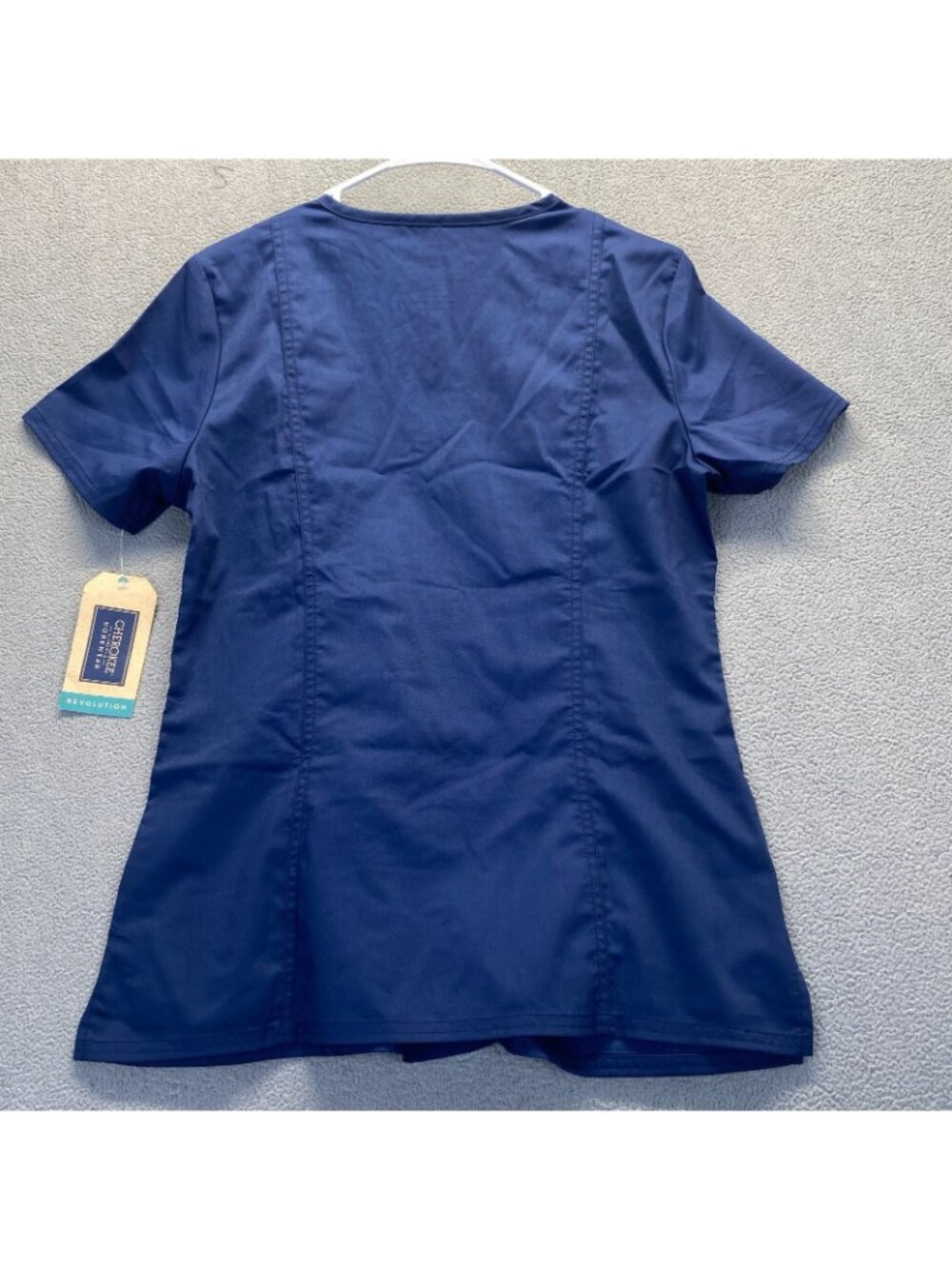 Cherokee Workwear Revolution Women's Mock Wrap Scrub WW610 Size Small Navy - Picture 3 of 10